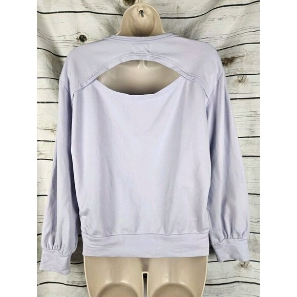 Pact Lavender Cut Out Sweatshirt Top Pullover XS Organic Cotton Blend Womens - Picture 4 of 6